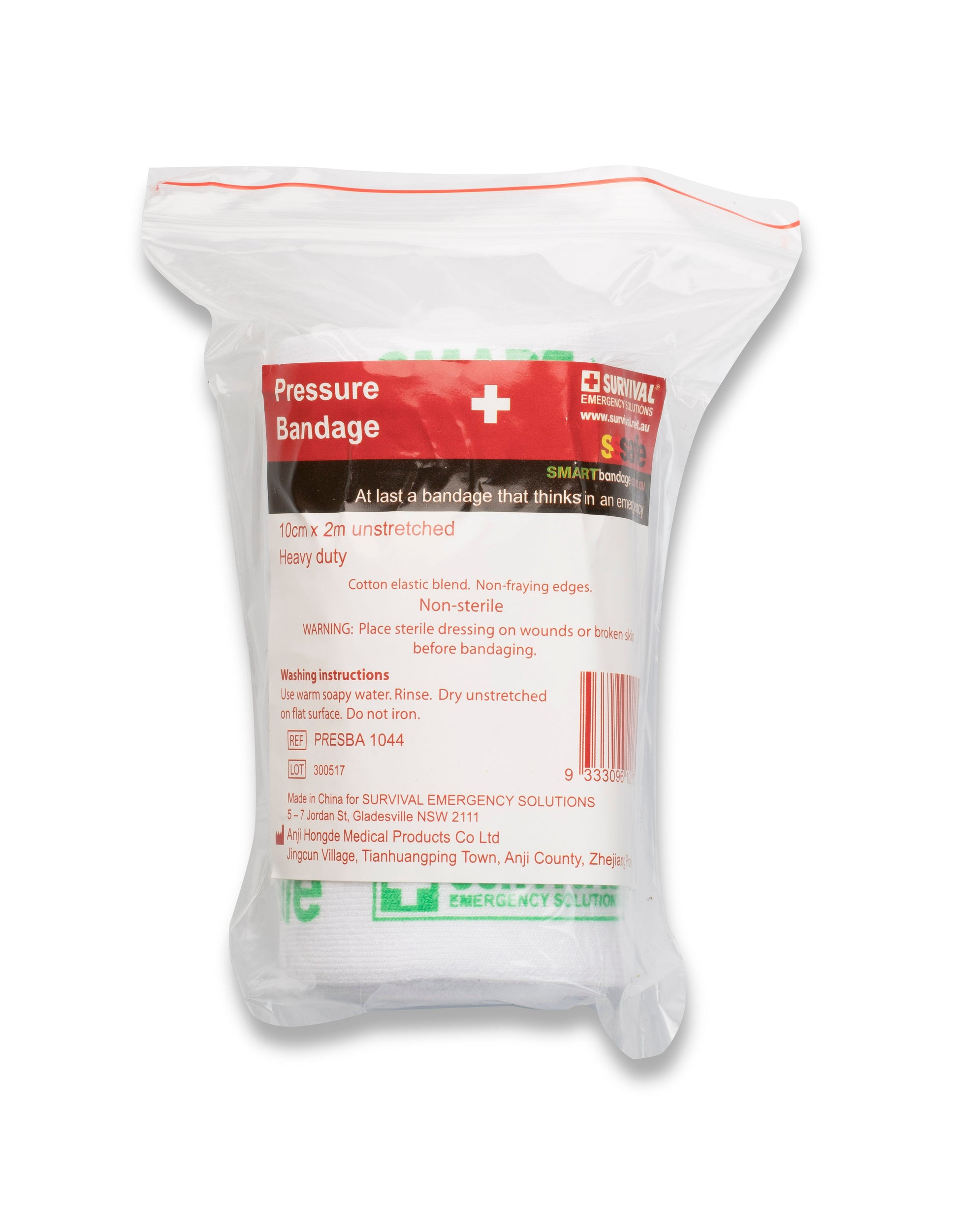SMART bandage in vacuum-sealed flatpack packaging