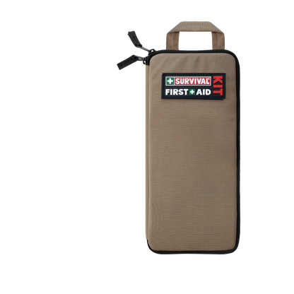 Slimline first aid kit in brown, closed