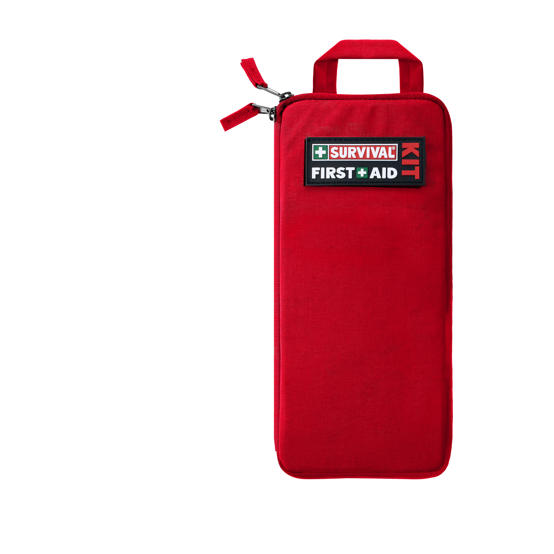 Slimline first aid kit in red, closed