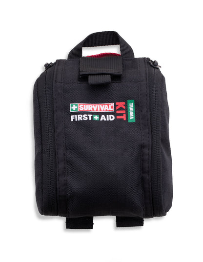 Black SURVIVAL Trauma first aid pouch, closed