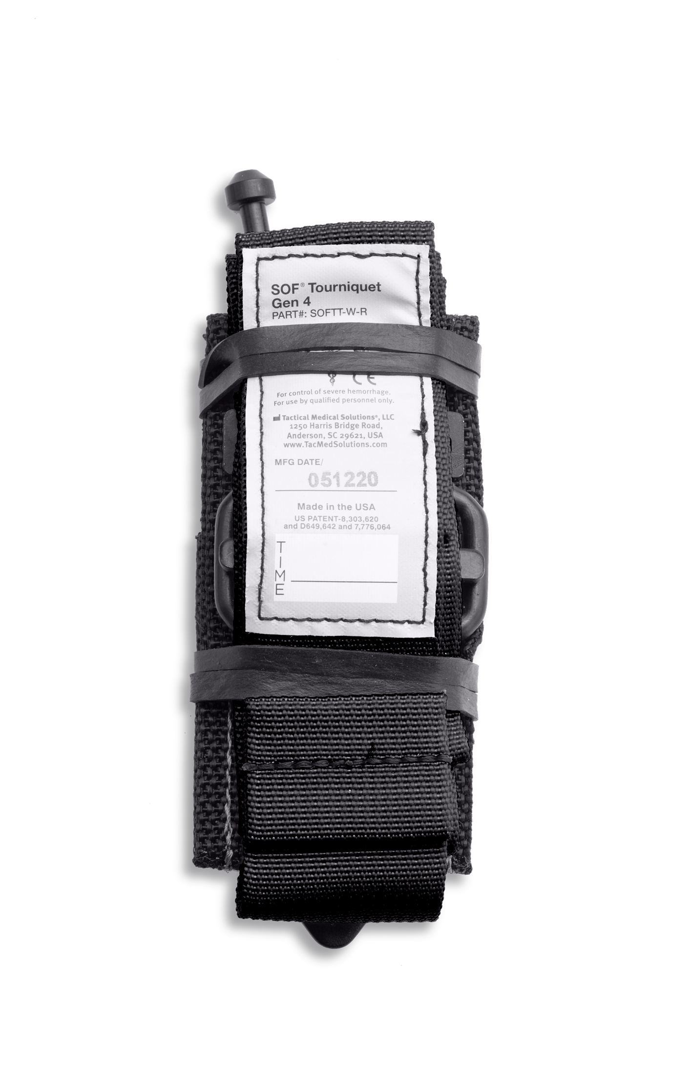 Black Trauma pouch folded closed, seen from the side