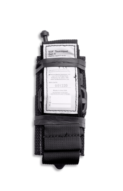 Black Trauma pouch folded closed, seen from the side